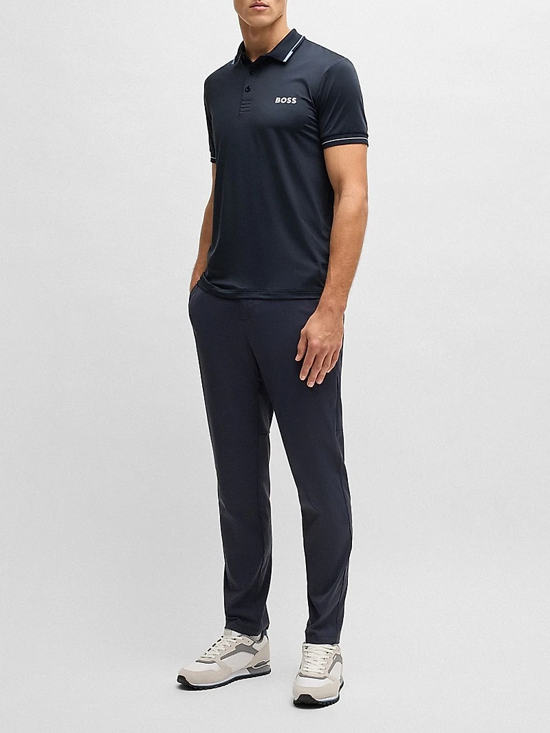 Slim-Fit Polo Shirt with Contrast Logos
