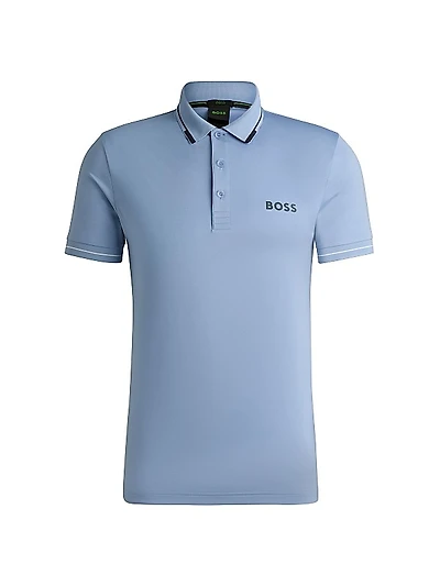 Slim-Fit Polo Shirt with Contrast Logos