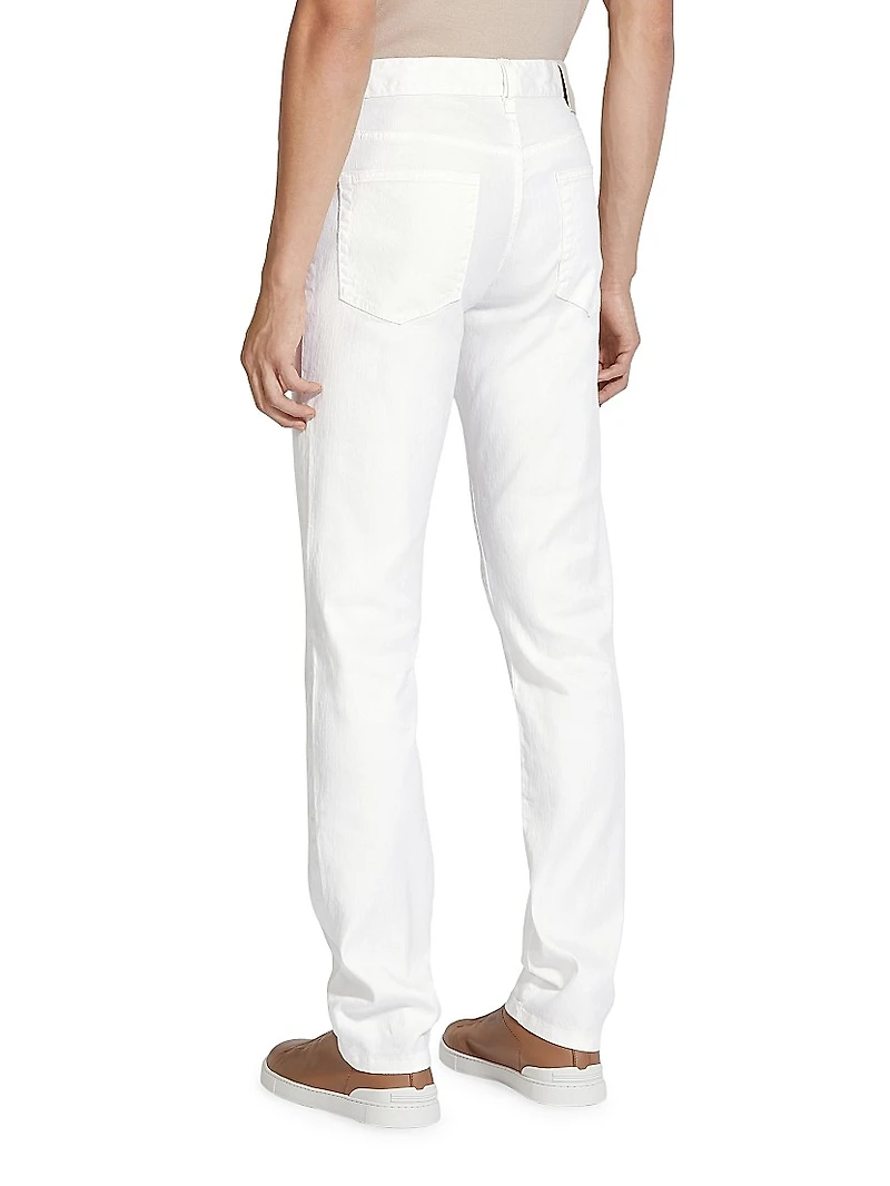 Stretch Linen and Cotton Roccia Jeans