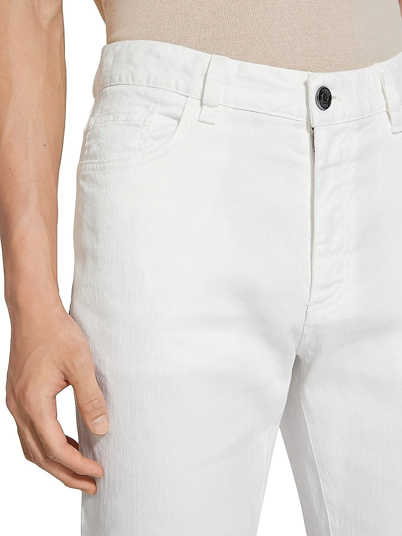 Stretch Linen and Cotton Roccia Jeans