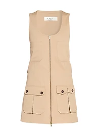 Front-Zip Pinafore Minidress