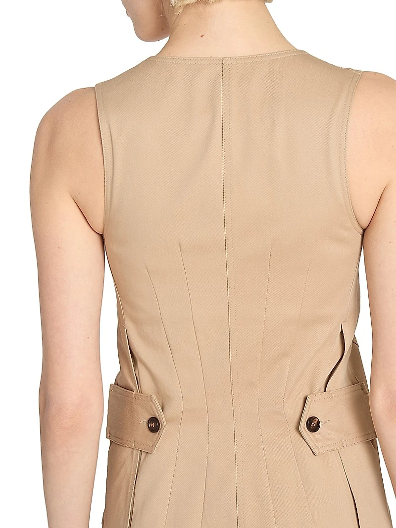 Front-Zip Pinafore Minidress