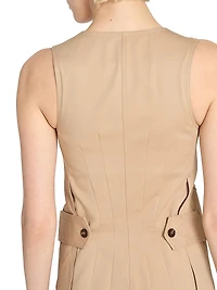 Front-Zip Pinafore Minidress