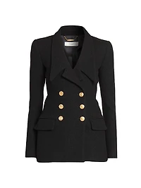 Wool-Blend Double-Breasted Blazer