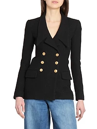 Wool-Blend Double-Breasted Blazer