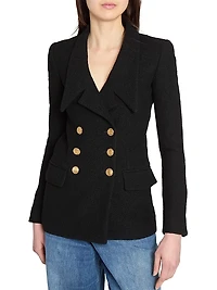 Wool-Blend Double-Breasted Blazer