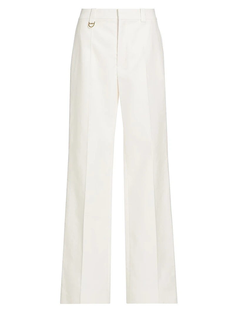 Wide-Leg Cotton Pants