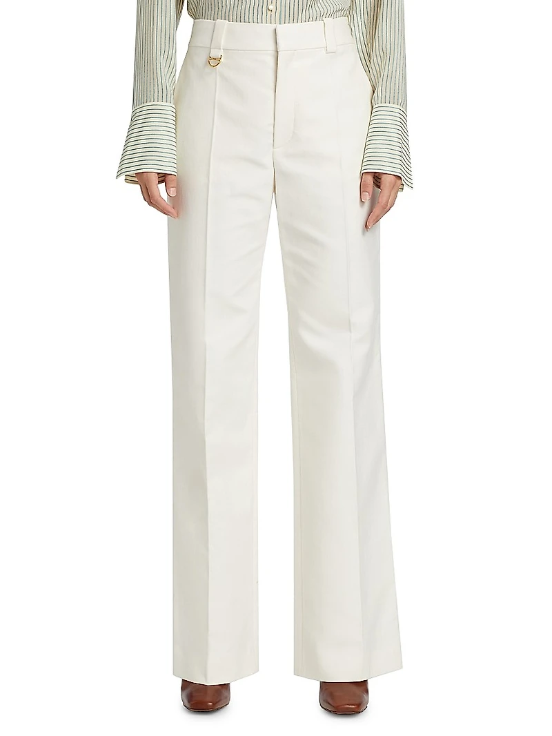 Wide-Leg Cotton Pants