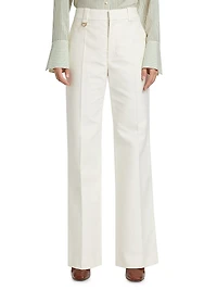 Wide-Leg Cotton Pants
