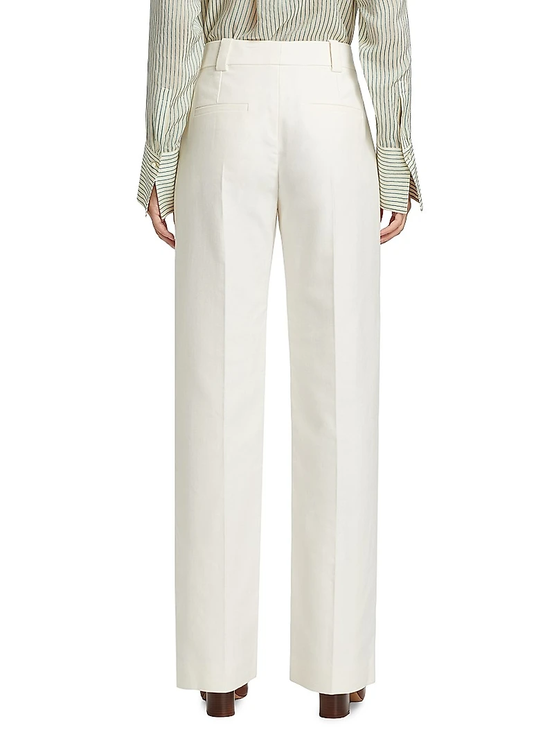 Wide-Leg Cotton Pants
