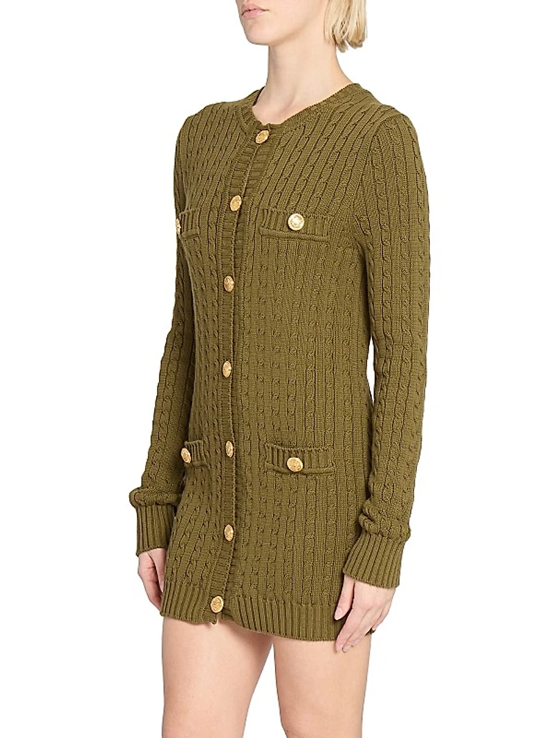 Cotton Cable-Knit Minidress