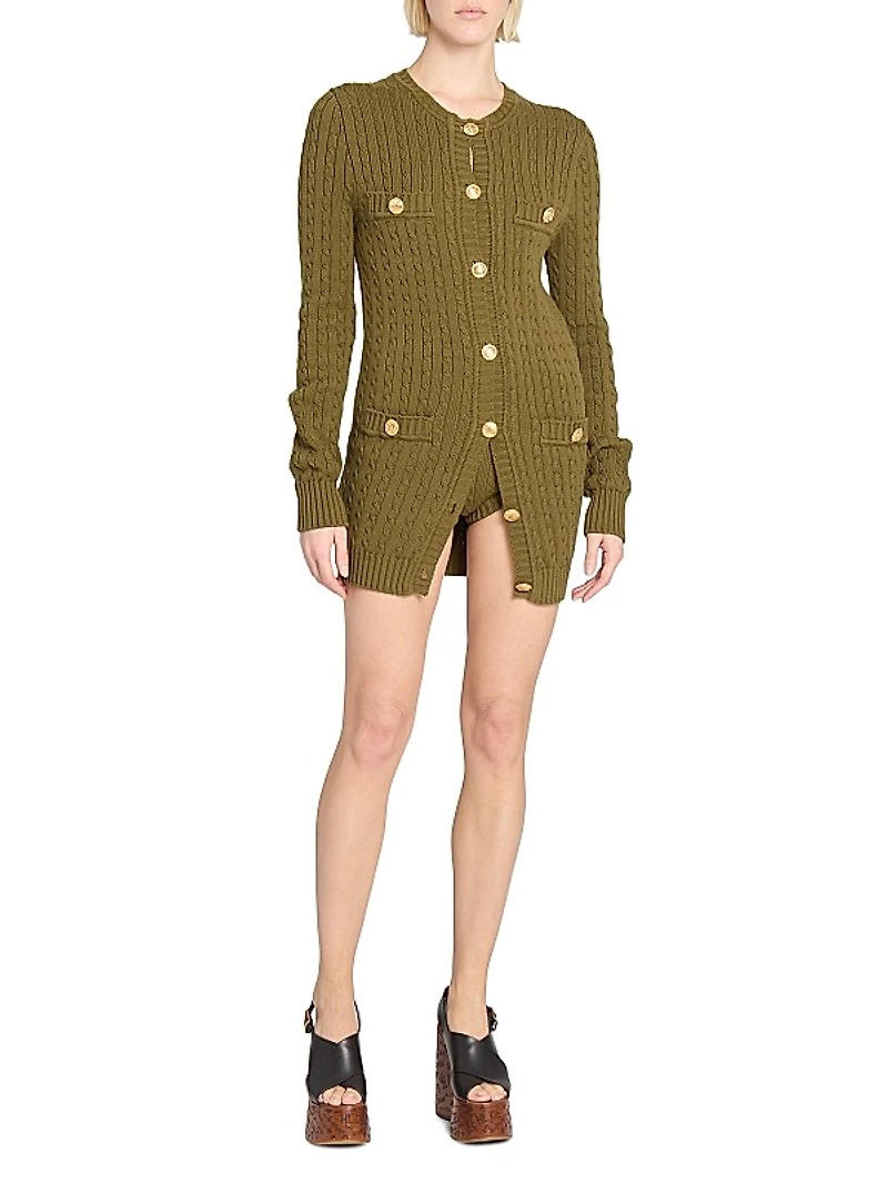 Cotton Cable-Knit Minidress