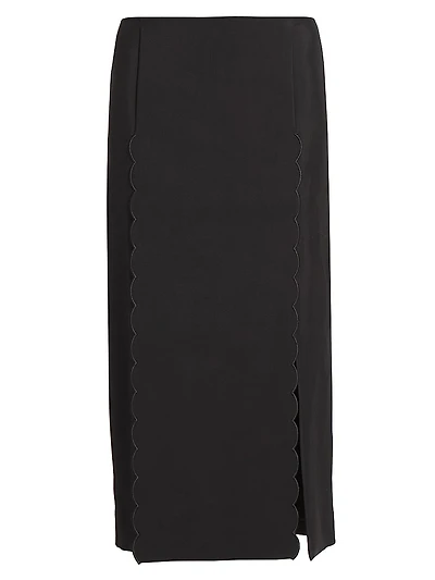 Scalloped Midi-Skirt