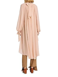 Draped Silk Tunic Top
