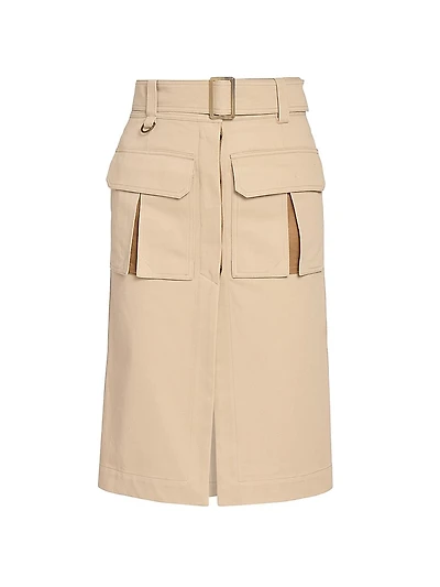Cotton Belted Utility Skirt