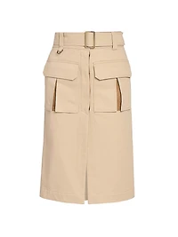 Cotton Belted Utility Skirt