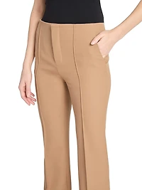 Wool Pintuck Step-Hem Trousers