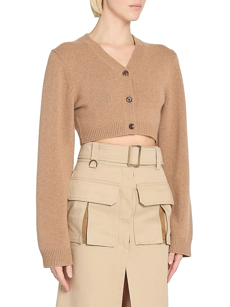 Cashmere-Blend Crop Cardigan
