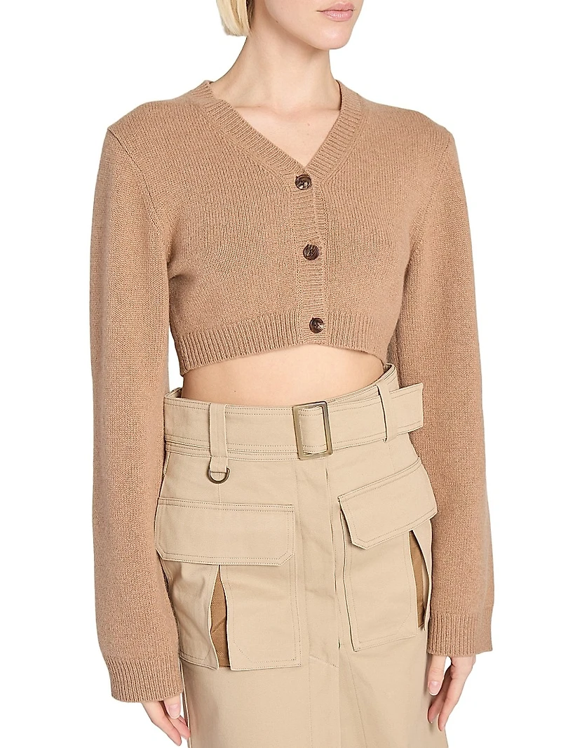 Cashmere-Blend Crop Cardigan