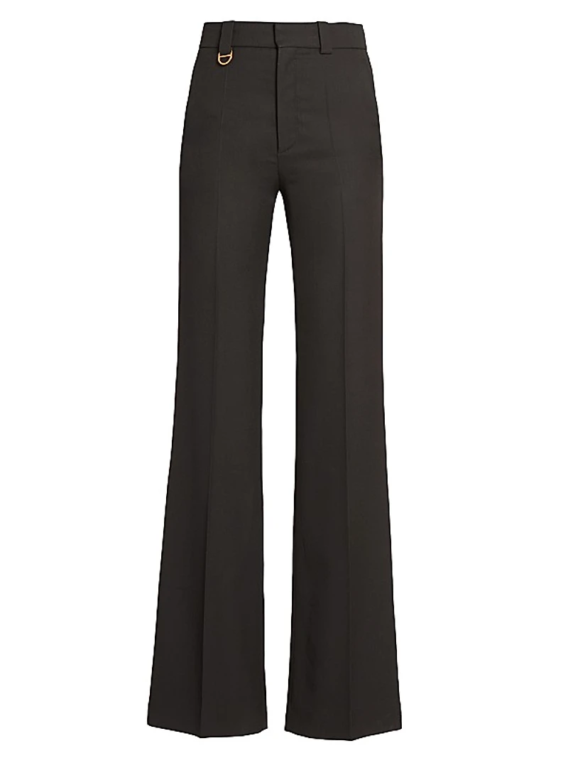 Wool High-Waisted Flare Trousers