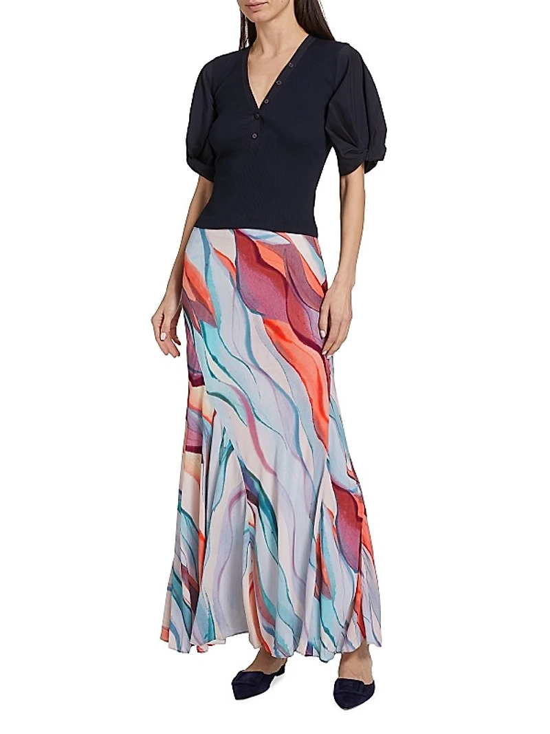 Paulette Watercolor Maxi Skirt