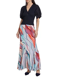 Paulette Watercolor Maxi Skirt