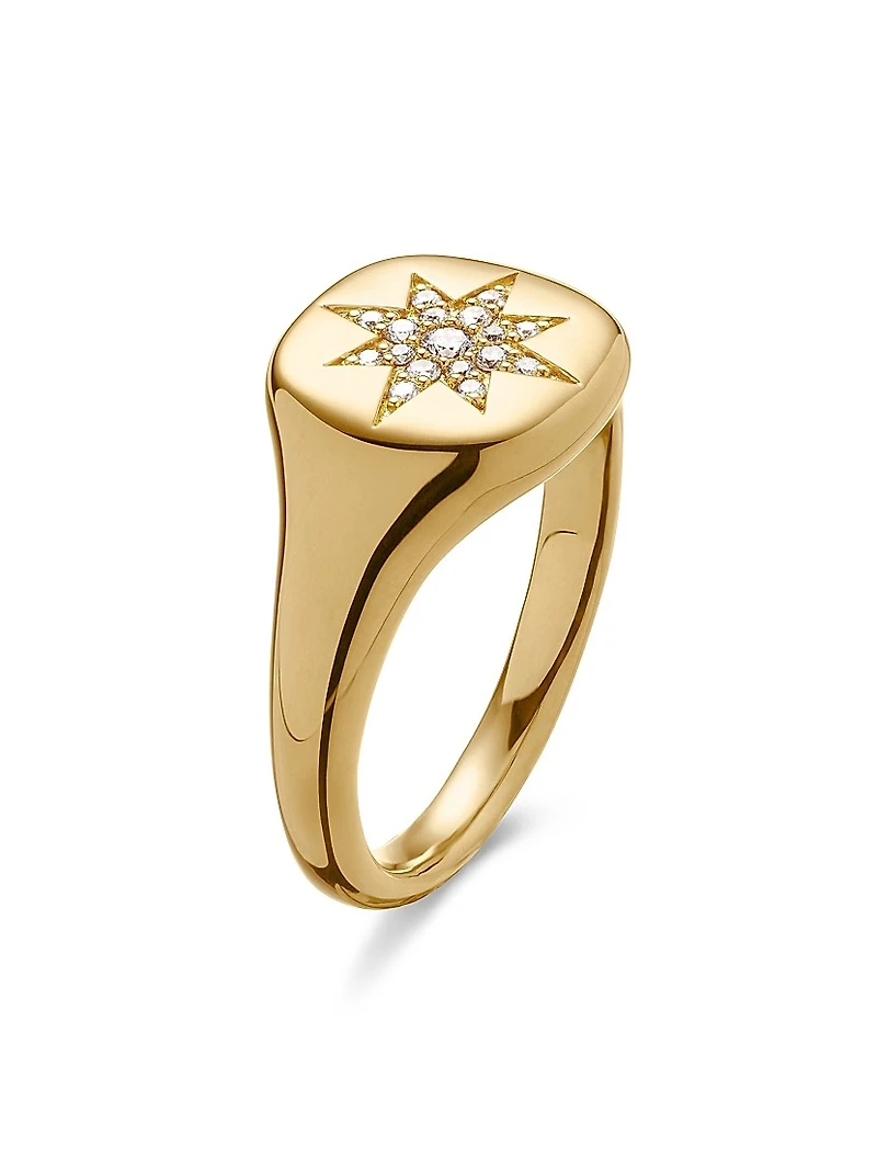 Cable Collectibles Compass Pinky Ring 18K Yellow Gold