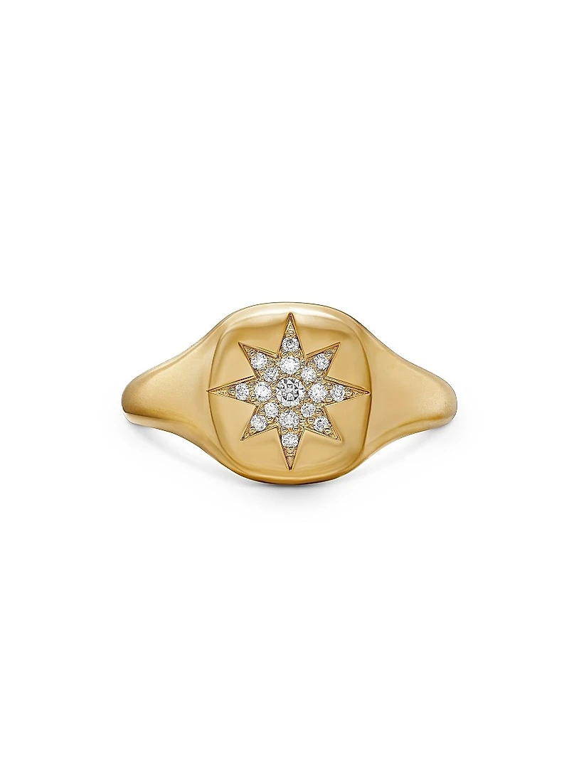 Cable Collectibles Compass Pinky Ring 18K Yellow Gold