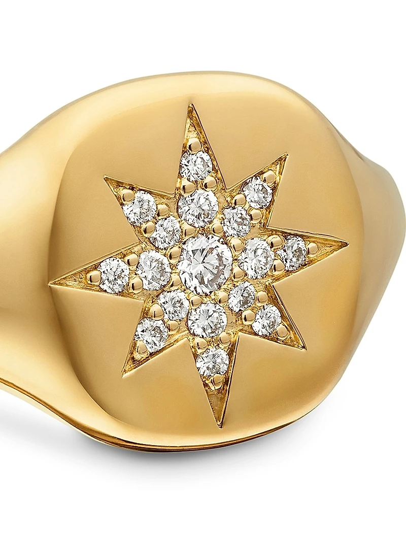 Cable Collectibles Compass Pinky Ring 18K Yellow Gold