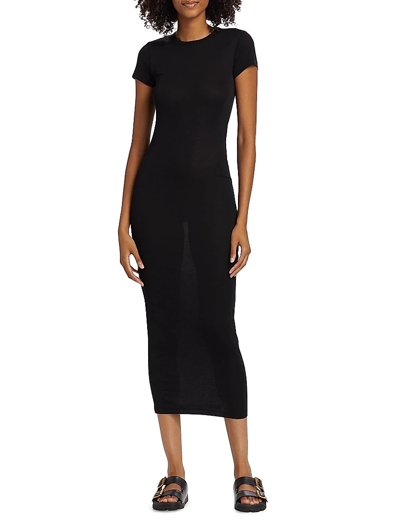 Cap-Sleeve Cotton Body-Con Dress