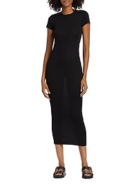 Cap-Sleeve Cotton Body-Con Dress