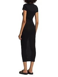 Cap-Sleeve Cotton Body-Con Dress