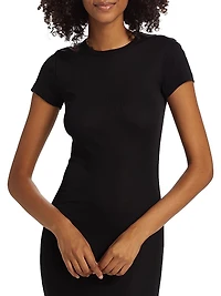 Cap-Sleeve Cotton Body-Con Dress