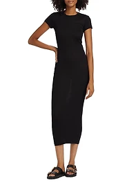Cap-Sleeve Cotton Body-Con Dress