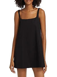 Backless Cotton Shift Minidress