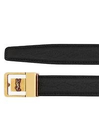 LA 66 Buckle Thin Belt Grained Lambskin