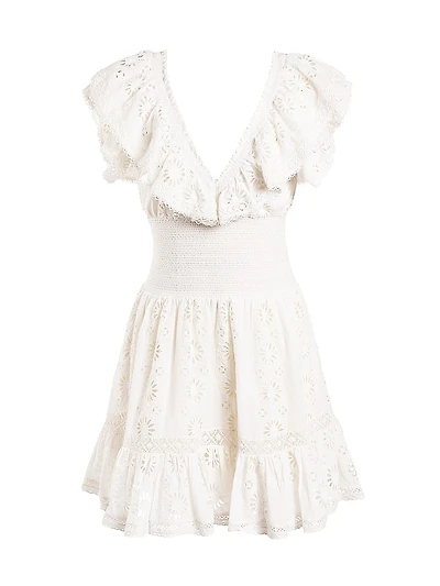Provence Tanya Broderie Anglaise Cotton Eyelet Minidress