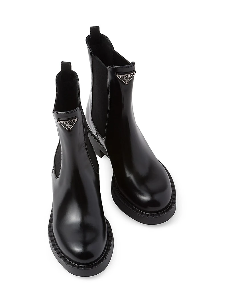 Brushed Leather Booties