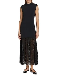 Suzy Sleeveless Lace-Hem Maxi Dress