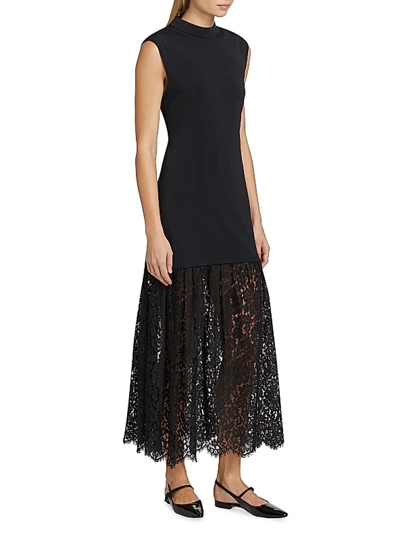 Suzy Sleeveless Lace-Hem Maxi Dress