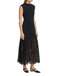 Suzy Sleeveless Lace-Hem Maxi Dress