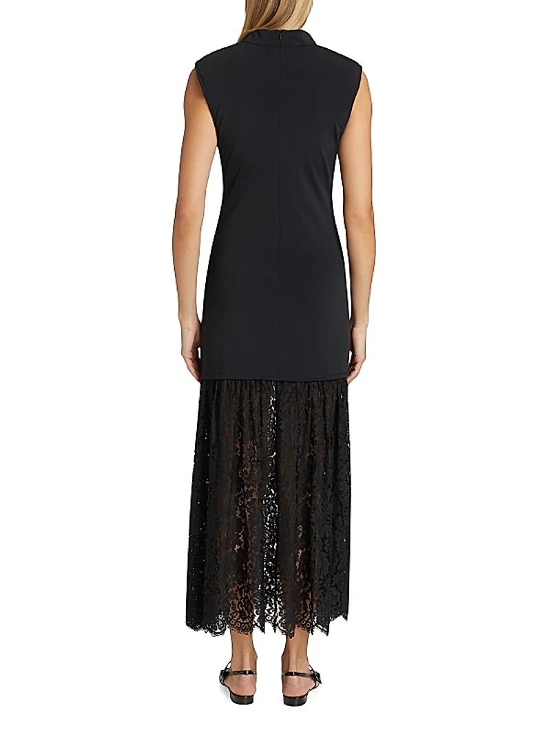 Suzy Sleeveless Lace-Hem Maxi Dress