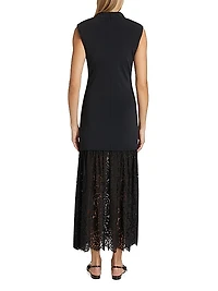 Suzy Sleeveless Lace-Hem Maxi Dress
