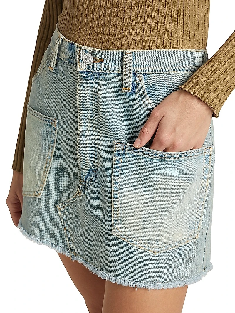 Alba Patch-Pocket Denim Miniskirt