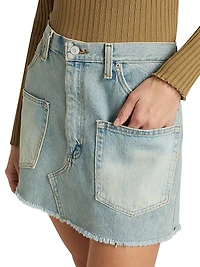 Alba Patch-Pocket Denim Miniskirt