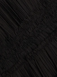 Plissé Ruffled Midi-Dress