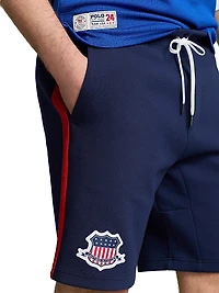 Double-Knit Shield Patch Athletic Shorts