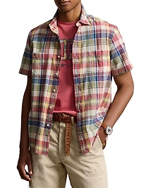 Madras Plaid Cotton Shirt