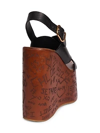 Maxime 140MM Leather Wedge Sandals