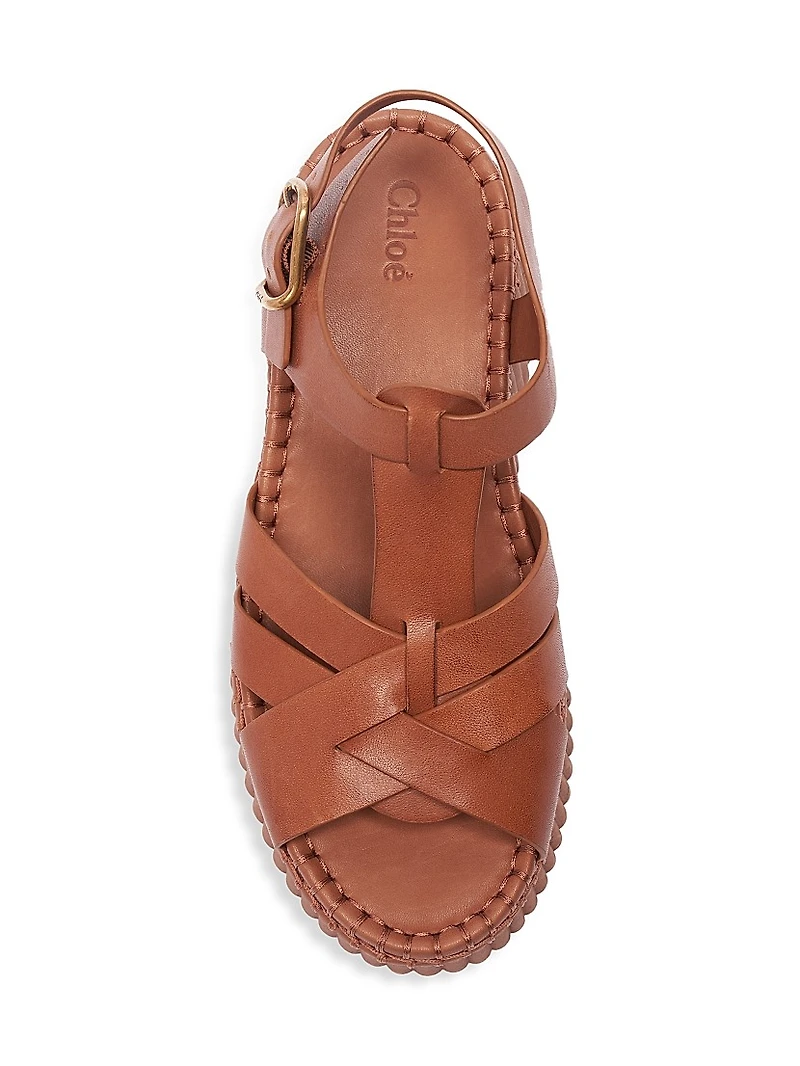 Nama Leather Platform Sandals